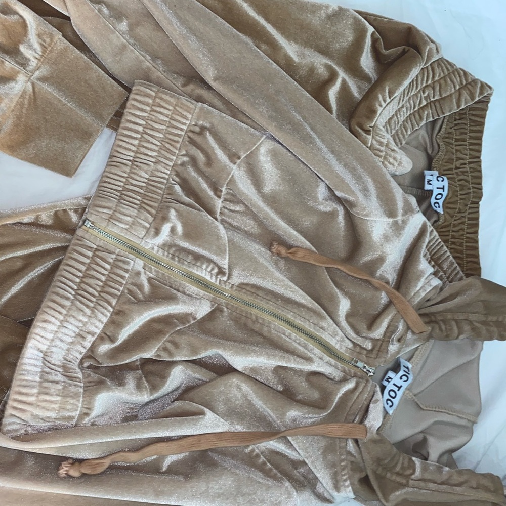 velour tan 2 piece
